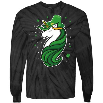 St. Patrick's Day Unicorn Tie-Dye Long Sleeve Shirt