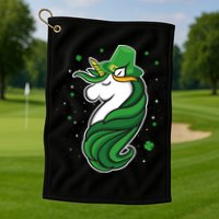 St. Patrick's Day Unicorn Golf Towel