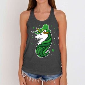 St. Patrick's Day Unicorn Women's Knotted Racerback Tank