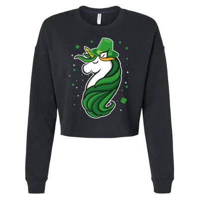 St. Patrick's Day Unicorn Cropped Pullover Crew