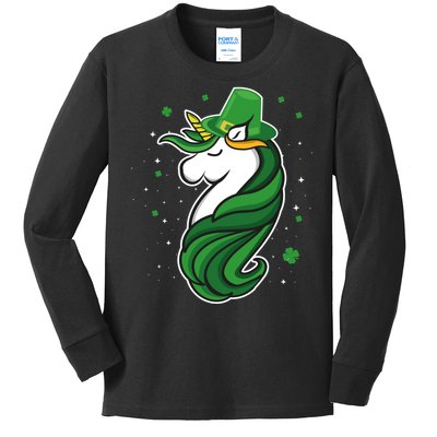 St. Patrick's Day Unicorn Kids Long Sleeve Shirt