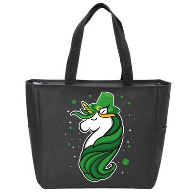 St. Patrick's Day Unicorn Zip Tote Bag