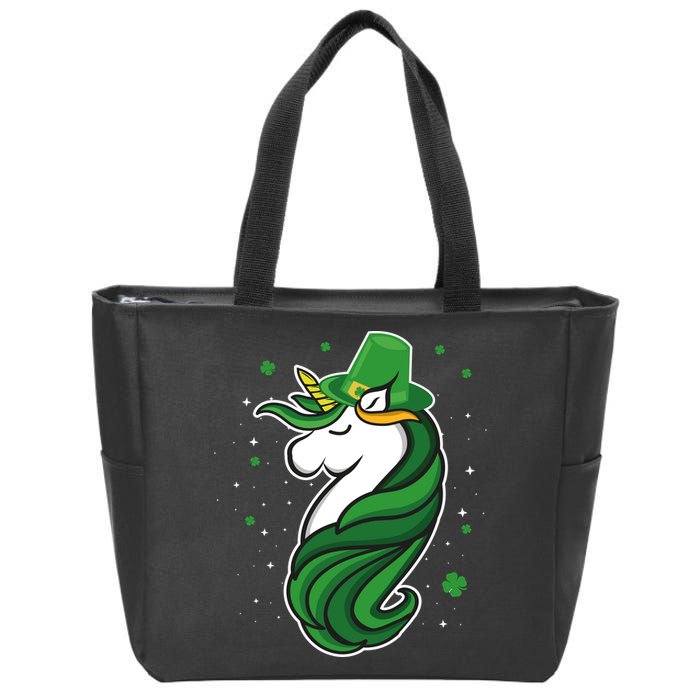 St. Patrick's Day Unicorn Zip Tote Bag