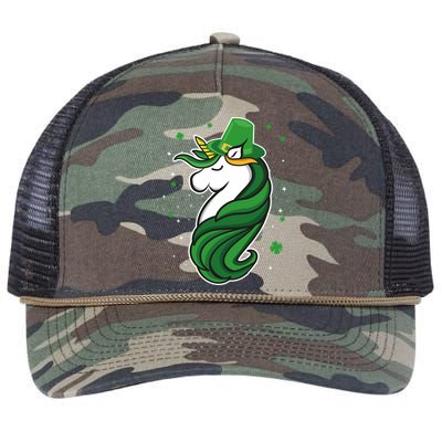 St. Patrick's Day Unicorn Retro Rope Trucker Hat Cap