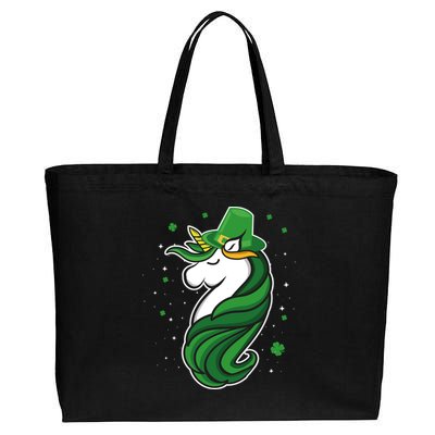 St. Patrick's Day Unicorn Cotton Canvas Jumbo Tote