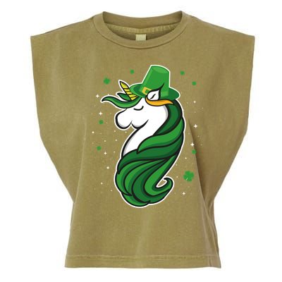 St. Patrick's Day Unicorn Garment-Dyed Women's Muscle Tee