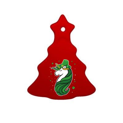 St. Patrick's Day Unicorn Ceramic Tree Ornament