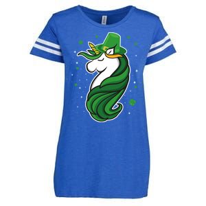 St. Patrick's Day Unicorn Enza Ladies Jersey Football T-Shirt