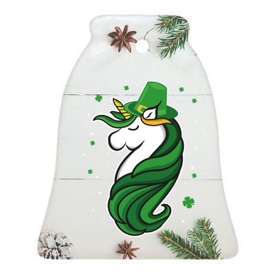 St. Patrick's Day Unicorn Ceramic Bell Ornament