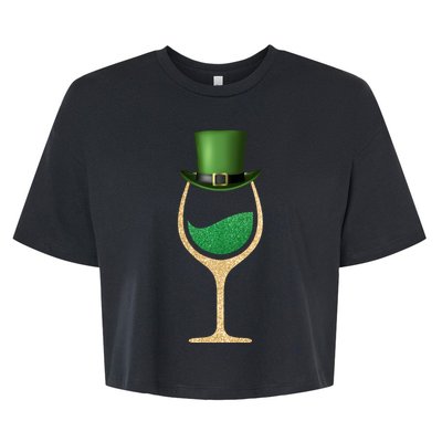 St. Patrick's Day Wine Glass Bella+Canvas Jersey Crop Tee