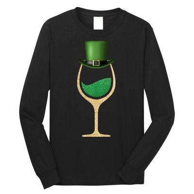 St. Patrick's Day Wine Glass Long Sleeve Shirt