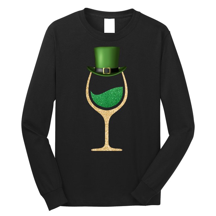 St. Patrick's Day Wine Glass Long Sleeve Shirt