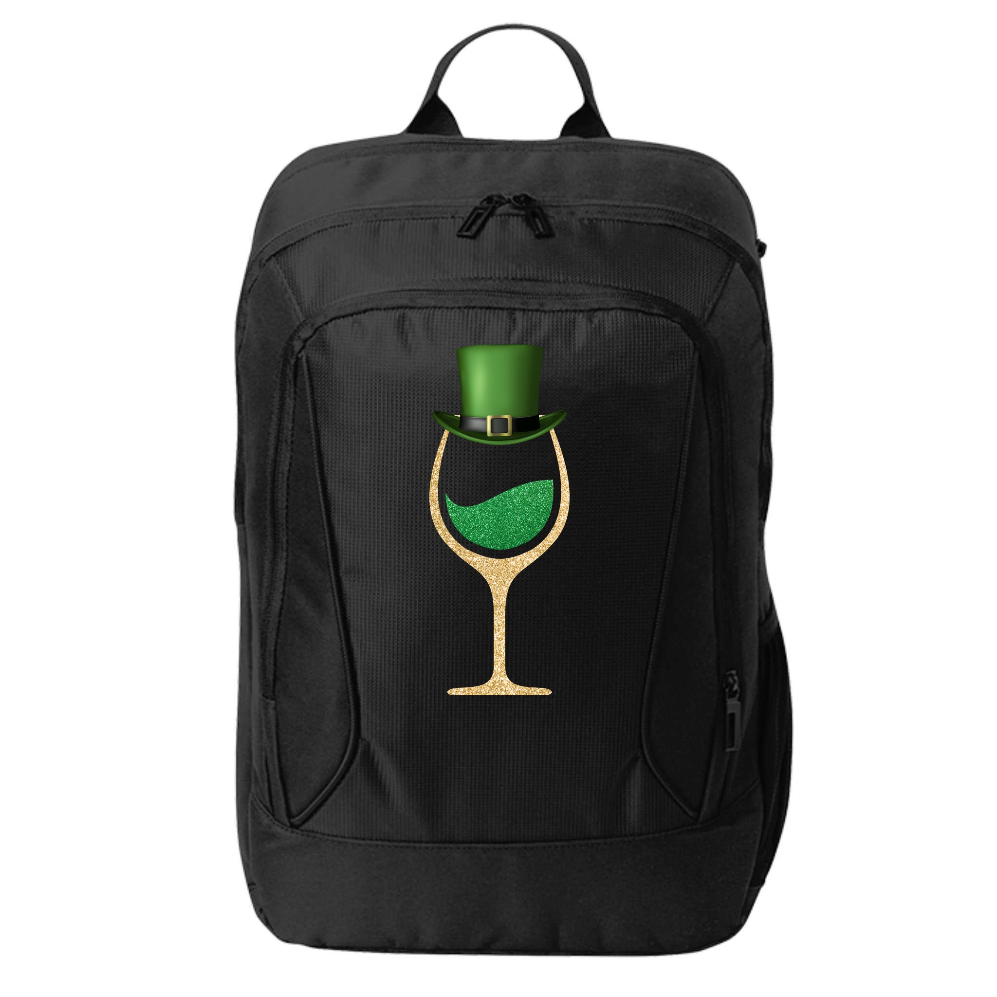 St. Patrick's Day Wine Glass City Backpack