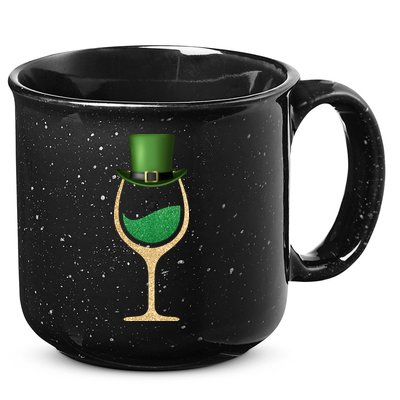 St. Patrick's Day Wine Glass 15oz Campfire Ceramic Mug