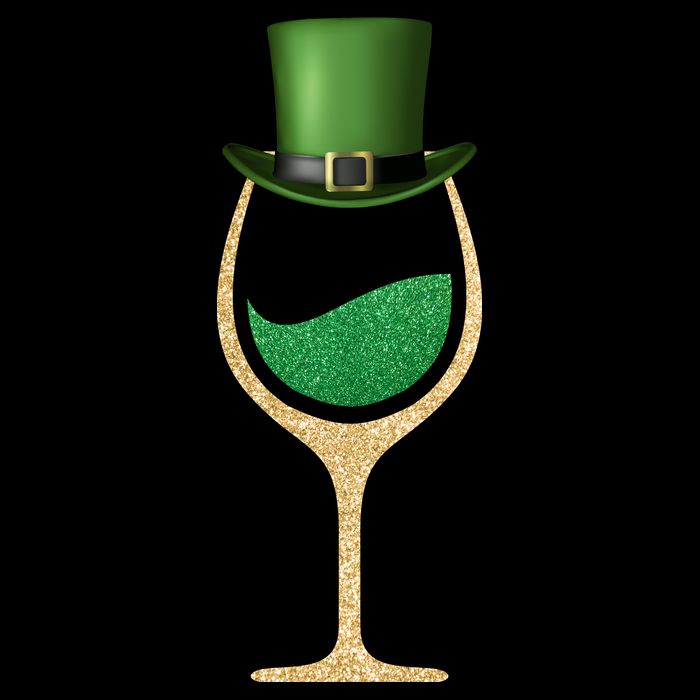 St. Patrick's Day Wine Glass Drawstring Bag