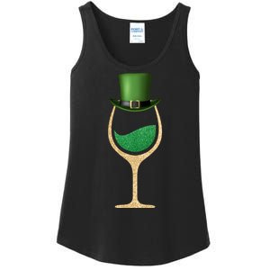 St. Patrick's Day Wine Glass Ladies Essential Tank