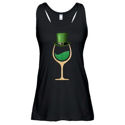 St. Patrick's Day Wine Glass Ladies Essential Flowy Tank