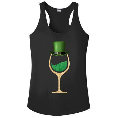 St. Patrick's Day Wine Glass Ladies PosiCharge Competitor Racerback Tank