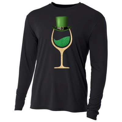 St. Patrick's Day Wine Glass Cooling Performance Long Sleeve Crew