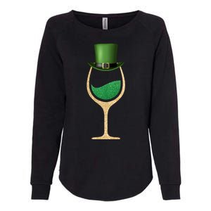 St. Patrick's Day Wine Glass Womens California Wash Sweatshirt