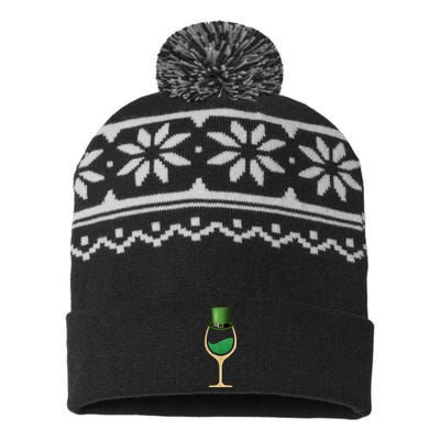 St. Patrick's Day Wine Glass USA-Made Snowflake Beanie