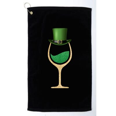 St. Patrick's Day Wine Glass Platinum Collection Golf Towel