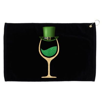 St. Patrick's Day Wine Glass Grommeted Golf Towel