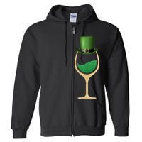 St. Patrick's Day Wine Glass Full Zip Hoodie