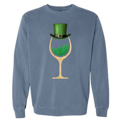 St. Patrick's Day Wine Glass Garment-Dyed Sweatshirt