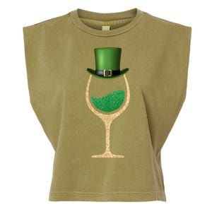 St. Patrick's Day Wine Glass Garment-Dyed Women's Muscle Tee