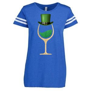 St. Patrick's Day Wine Glass Enza Ladies Jersey Football T-Shirt