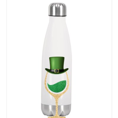 St. Patrick's Day Wine Glass Stainless Steel Insulated Water Bottle