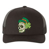 St Patricks Clover Skull Yupoong Adult 5-Panel Trucker Hat