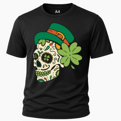 St Patricks Clover Skull Performance Shirt