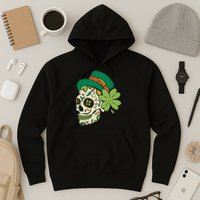 St Patricks Clover Skull Hoodie
