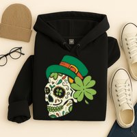 St Patricks Clover Skull Hoodie