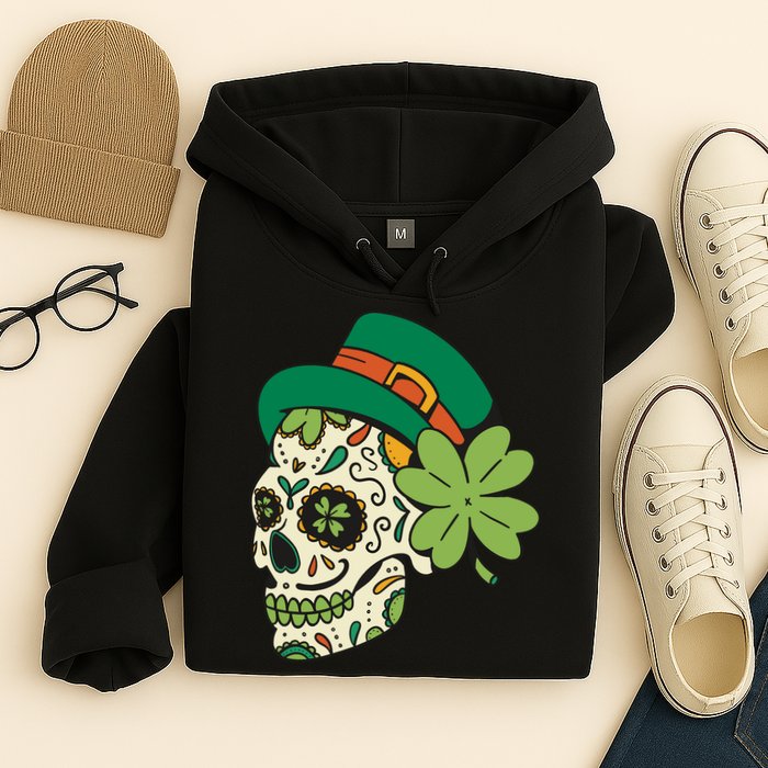 St Patricks Clover Skull Hoodie
