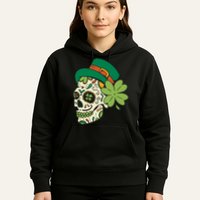 St Patricks Clover Skull Hoodie