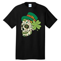 St Patricks Clover Skull Tall T-Shirt