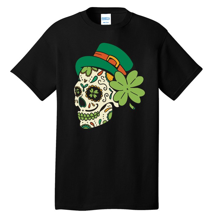 St Patricks Clover Skull Tall T-Shirt