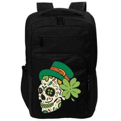 St Patricks Clover Skull Impact Tech Backpack