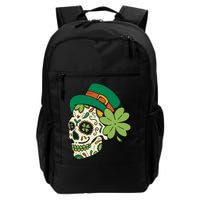 St Patricks Clover Skull Backpack