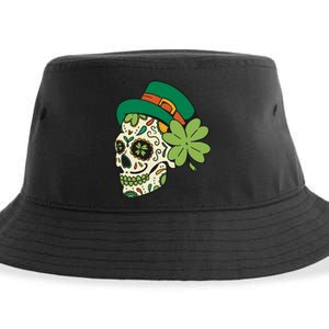 St Patricks Clover Skull Sustainable Bucket Hat