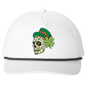 St Patricks Clover Skull Snapback Five-Panel Rope Hat