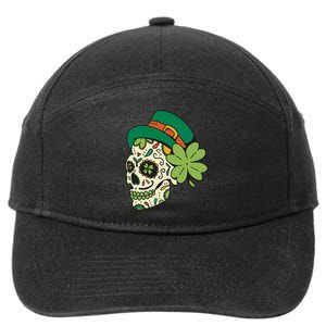 St Patricks Clover Skull 7-Panel Snapback Hat