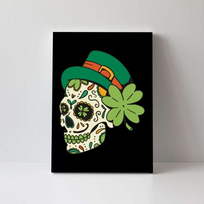 St Patricks Clover Skull Canvas