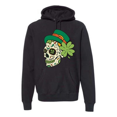 St Patricks Clover Skull Premium Hoodie