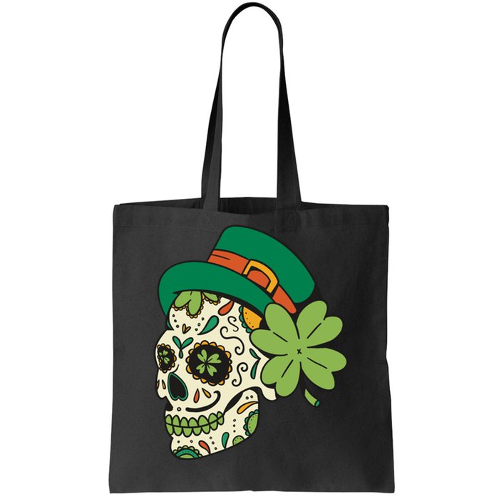 St Patricks Clover Skull Tote Bag