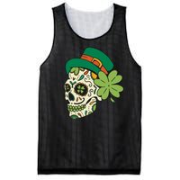 St Patricks Clover Skull Mesh Reversible Basketball Jersey Tank