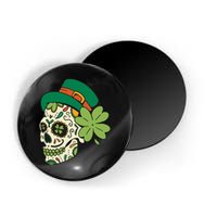 St Patricks Clover Skull Magnet